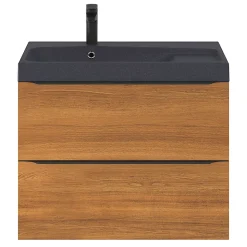 Meuble sous vasque suspendu effet noyer l.80 x H.60 x P.45 cm, GoodHome Imandra
