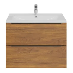 Meuble sous vasque suspendu effet noyer l.80 x H.60 x P.45 cm, GoodHome Imandra