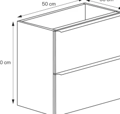 Meuble sous vasque suspendu faible profondeur effet noyer l.50 x H.60 x P.36 cm, GoodHome Imandra