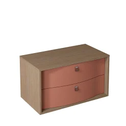 Meuble sous vasque suspendu terracotta mat 2 tiroirs l.90 x H.50 x P.50 cm, Decotec Havana