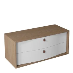 Meuble sous vasque suspendu blanc mat 2 tiroirs l.120 x H.50 x P.50 cm, Decotec Havana