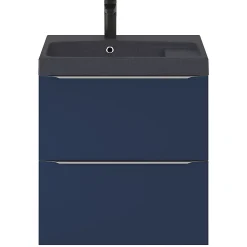 Meuble sous vasque suspendu bleu nuit mat l.60 x H.60 x P.45 cm, GoodHome Imandra