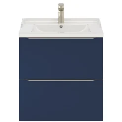 Meuble sous vasque suspendu bleu nuit mat l.60 x H.60 x P.45 cm, GoodHome Imandra