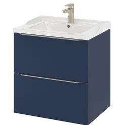 Meuble sous vasque suspendu bleu nuit mat l.60 x H.60 x P.45 cm, GoodHome Imandra