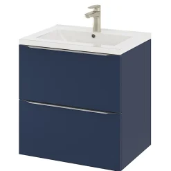 Meuble sous vasque suspendu bleu nuit mat l.60 x H.60 x P.45 cm, GoodHome Imandra