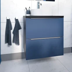 Meuble sous vasque suspendu bleu nuit mat l.60 x H.60 x P.45 cm, GoodHome Imandra