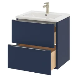 Meuble sous vasque suspendu bleu nuit mat l.60 x H.60 x P.45 cm, GoodHome Imandra