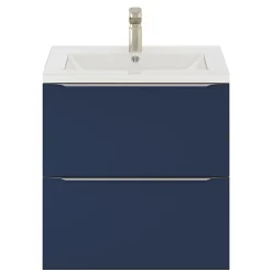 Meuble sous vasque suspendu bleu nuit mat l.60 x H.60 x P.45 cm, GoodHome Imandra