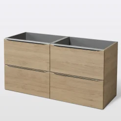 Meuble sous vasque suspendu effet chêne l.120 x H.60 x P.45 cm, GoodHome Imandra