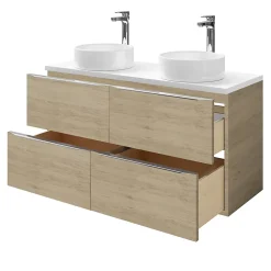 Meuble sous vasque suspendu effet chêne l.120 x H.60 x P.45 cm, GoodHome Imandra