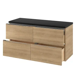 Meuble sous vasque suspendu effet chêne l.120 x H.60 x P.45 cm, GoodHome Imandra