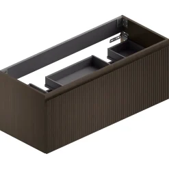 Meuble sous vasque suspendu effet noyer l.120 cm pour double vasque, Pura