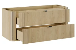 Meuble sous vasque suspendu OVALIA - 2 tiroirs chêne 120 cm