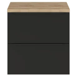 Meuble sous vasque suspendu noir mat l.60 x H.60 x P.45 cm, GoodHome Imandra
