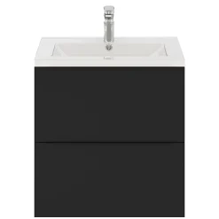 Meuble sous vasque suspendu noir mat l.60 x H.60 x P.45 cm, GoodHome Imandra