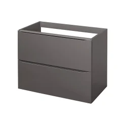 Meuble sous vasque suspendu gris taupe brillant l.80 x H.60 x P.45 cm, GoodHome Imandra