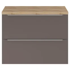 Meuble sous vasque suspendu gris taupe brillant l.80 x H.60 x P.45 cm, GoodHome Imandra