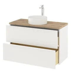 Meuble sous vasque suspendu blanc mat l.100 x H.60 x P.45 cm, GoodHome Imandra