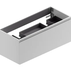 Meuble sous vasque suspendu blanc l.120 cm pour double vasque, Pura