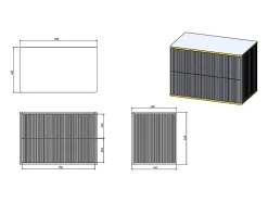 Meuble sous vasque suspendu strié liseré doré - Blanc - L80 cm - KELIZA