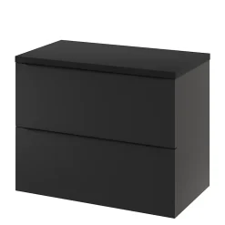 Meuble sous vasque suspendu noir mat l.80 x H.60 x P.45 cm, GoodHome Imandra