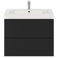 Meuble sous vasque suspendu noir mat l.80 x H.60 x P.45 cm, GoodHome Imandra