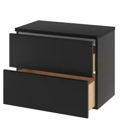 Meuble sous vasque suspendu noir mat l.80 x H.60 x P.45 cm, GoodHome Imandra