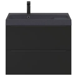 Meuble sous vasque suspendu noir mat l.80 x H.60 x P.45 cm, GoodHome Imandra