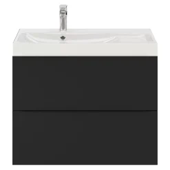 Meuble sous vasque suspendu noir mat l.80 x H.60 x P.45 cm, GoodHome Imandra