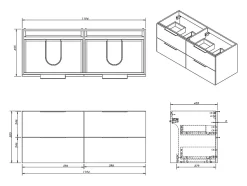 Meuble sous vasque suspendu - Naturel clair - 120 cm - NISAYA