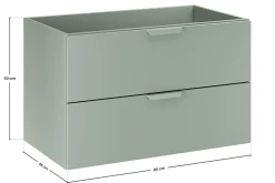Meuble sous vasque suspendu ASTER vert 80 cm