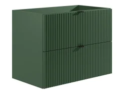 Meuble sous vasque suspendu strié - Vert mat - 80 cm - ZEVINI