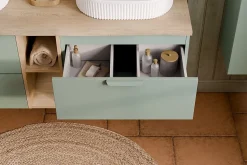 Meuble sous vasque suspendu ASTER vert 60 cm