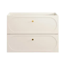 Meuble sous vasque TORNADO 80 cm 2 tiroirs Finition sable Style contemporain