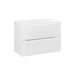 Meuble sous vasque VANO 2 tiroirs Blanc alpin L80 x P39 x H57 cm Meuble suspendu