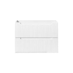 Meuble sous vasque VANO 2 tiroirs Blanc alpin L80 x P39 x H57 cm Meuble suspendu