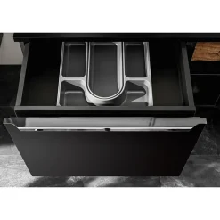 Meuble sous vasque VANTA 80 cm noir Meuble suspendu avec 2 tiroirs