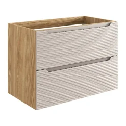 Meuble sous vasque YOKA Beige et chene clair 90 cm