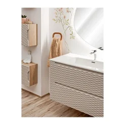 Meuble sous vasque YOKA Beige et chene clair 90 cm