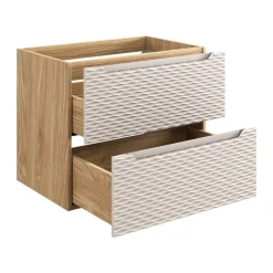 Meuble sous vasque YOKA Beige et chene clair 70 cm