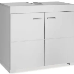 Meuble sous-lavabo 2 compartiments avec 2 portes battantes blanc