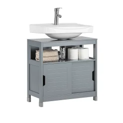 Meuble sous-Lavabo Meuble de Salle de Bain Vasque 2 Portes coulissantes, FRG128-SG, SoBuy