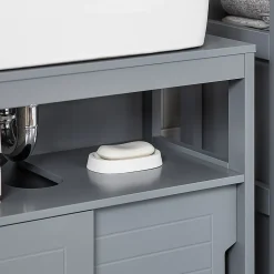 Meuble sous-Lavabo Meuble de Salle de Bain Vasque 2 Portes coulissantes, FRG128-SG, SoBuy