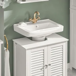 Meuble sous-Lavabo Meuble de Salle de Bain - 2 Portes, FRG237-II-W, SoBuy