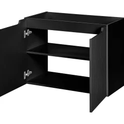 Meuble sous-lavabo NEWPORT avec 2 portes 80 x 60 x 40 cm noir en.casa