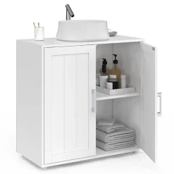 Meuble sous-lavabo salle de bain WALDO bois blanc