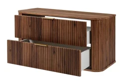 Meuble sous-vasque à suspendre GLAMOUR coloris noyer foncé 100 cm