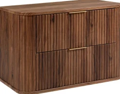 Meuble sous-vasque à suspendre GLAMOUR coloris noyer foncé 80 cm