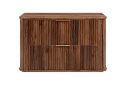 Meuble sous-vasque à suspendre GLAMOUR coloris noyer foncé 80 cm