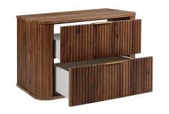 Meuble sous-vasque à suspendre GLAMOUR coloris noyer foncé 80 cm